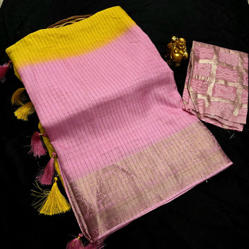 Georgette Saree With Bandhani Blouse