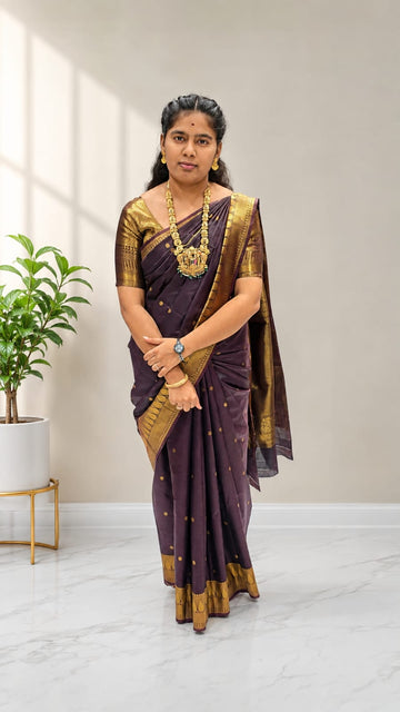 Coffee Brown Soft Silk Saree