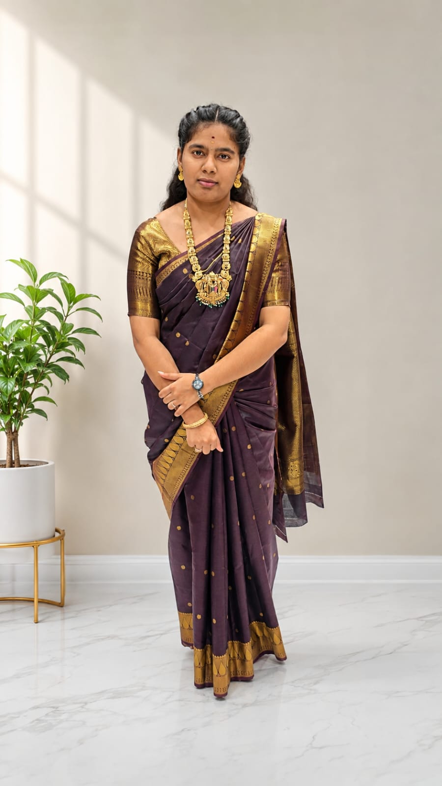 Coffee Brown Soft Silk Saree