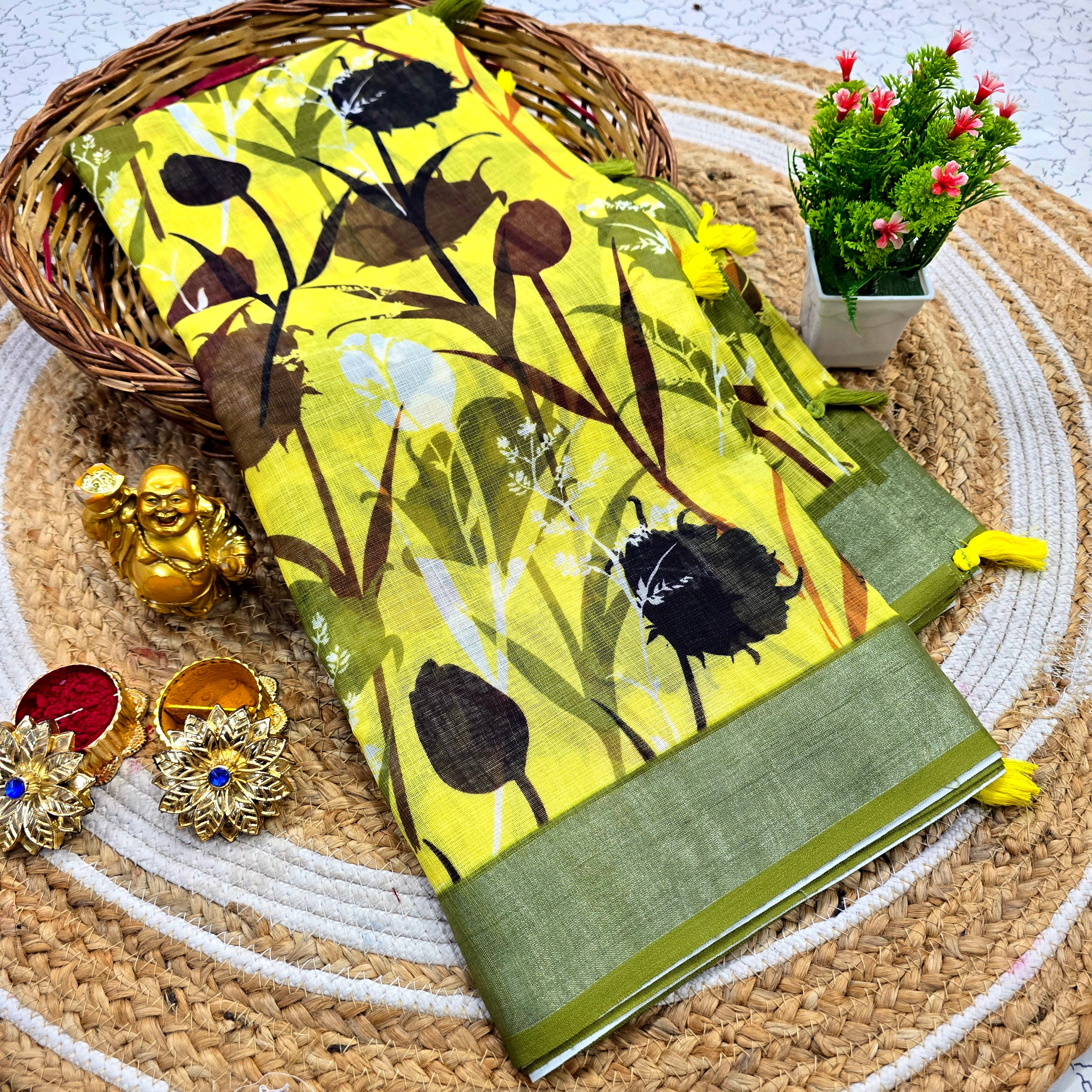 Cotton Linen Saree