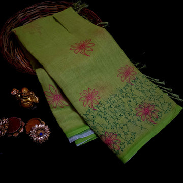 Linen Cotton Saree