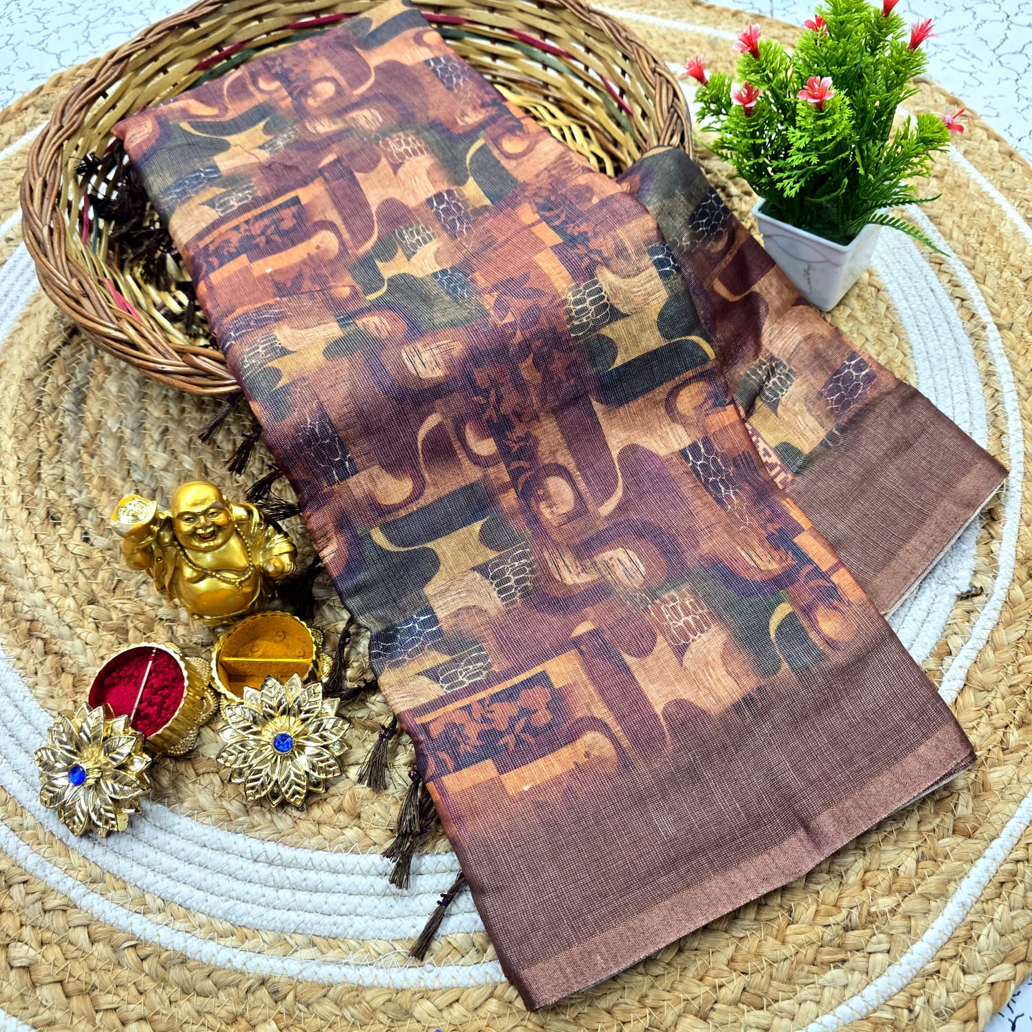 Copper Silk saree