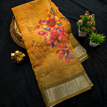 Soft Linen Cotton Saree