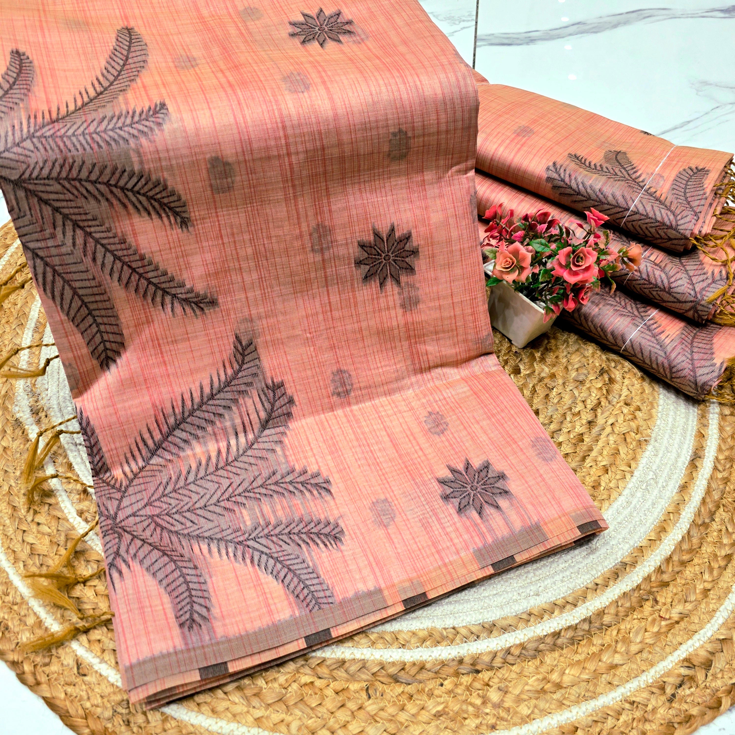 Leaf Design Cotton Saree