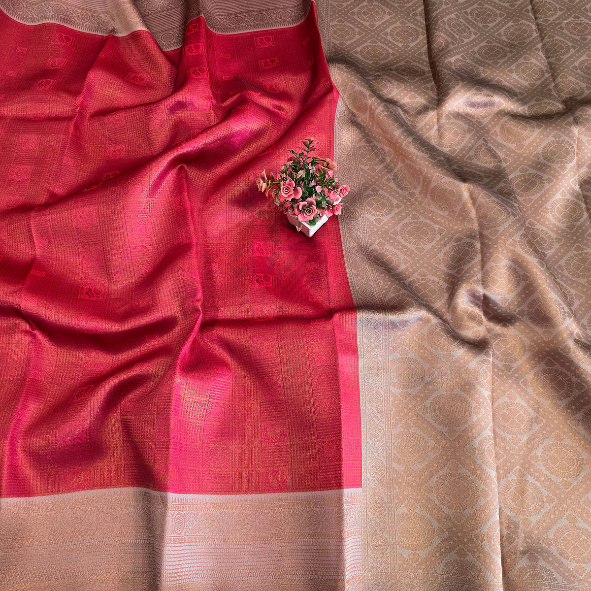 Zari Woven Contrast Border Silk Saree