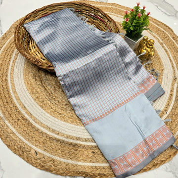 Elegant Checked Silk Saree