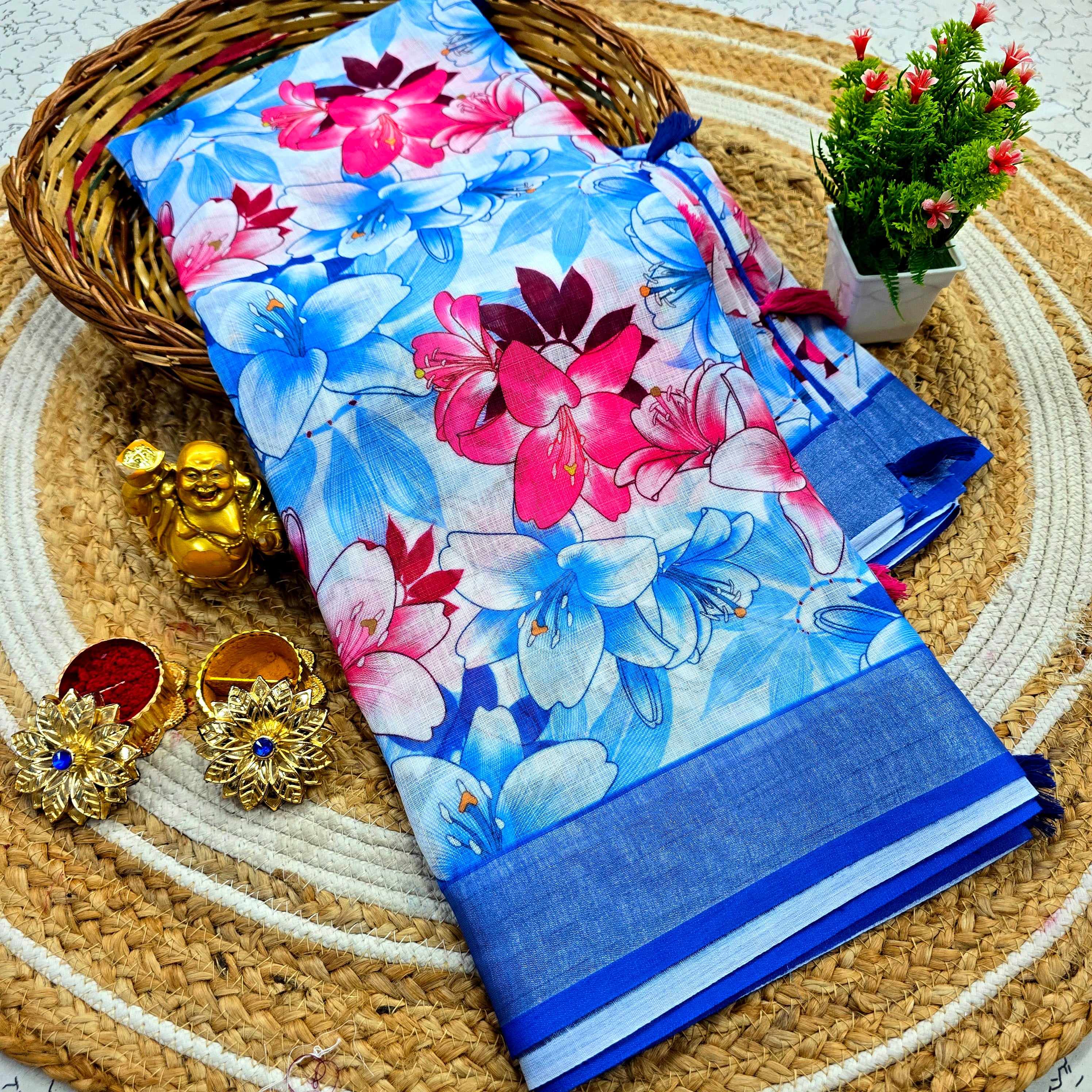 Cotton Linen Saree