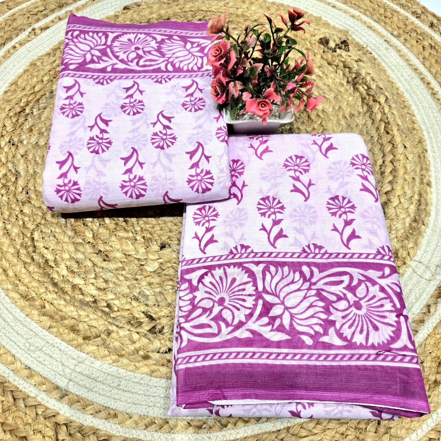 Premium Handloom Printed Cotton Saree
