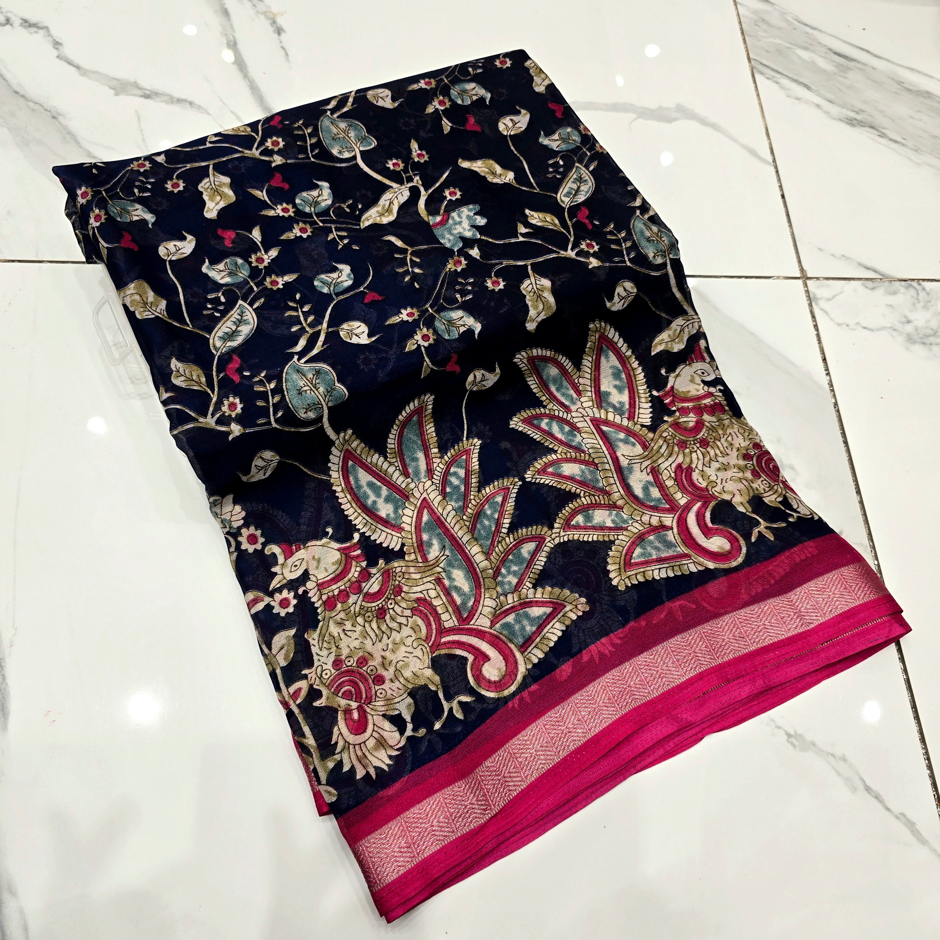 Premium Kalamkari Silk Saree