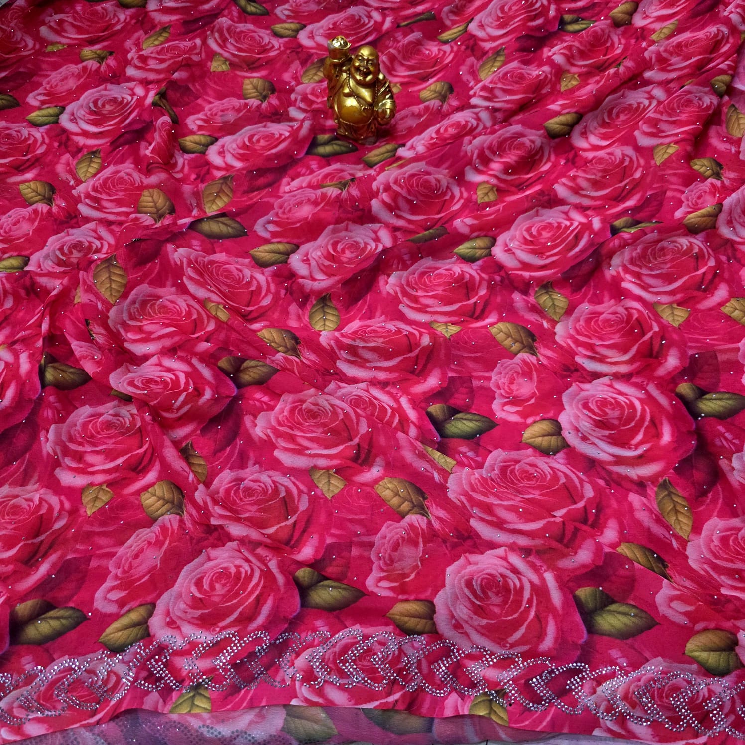 Digital Rose Printed Saree