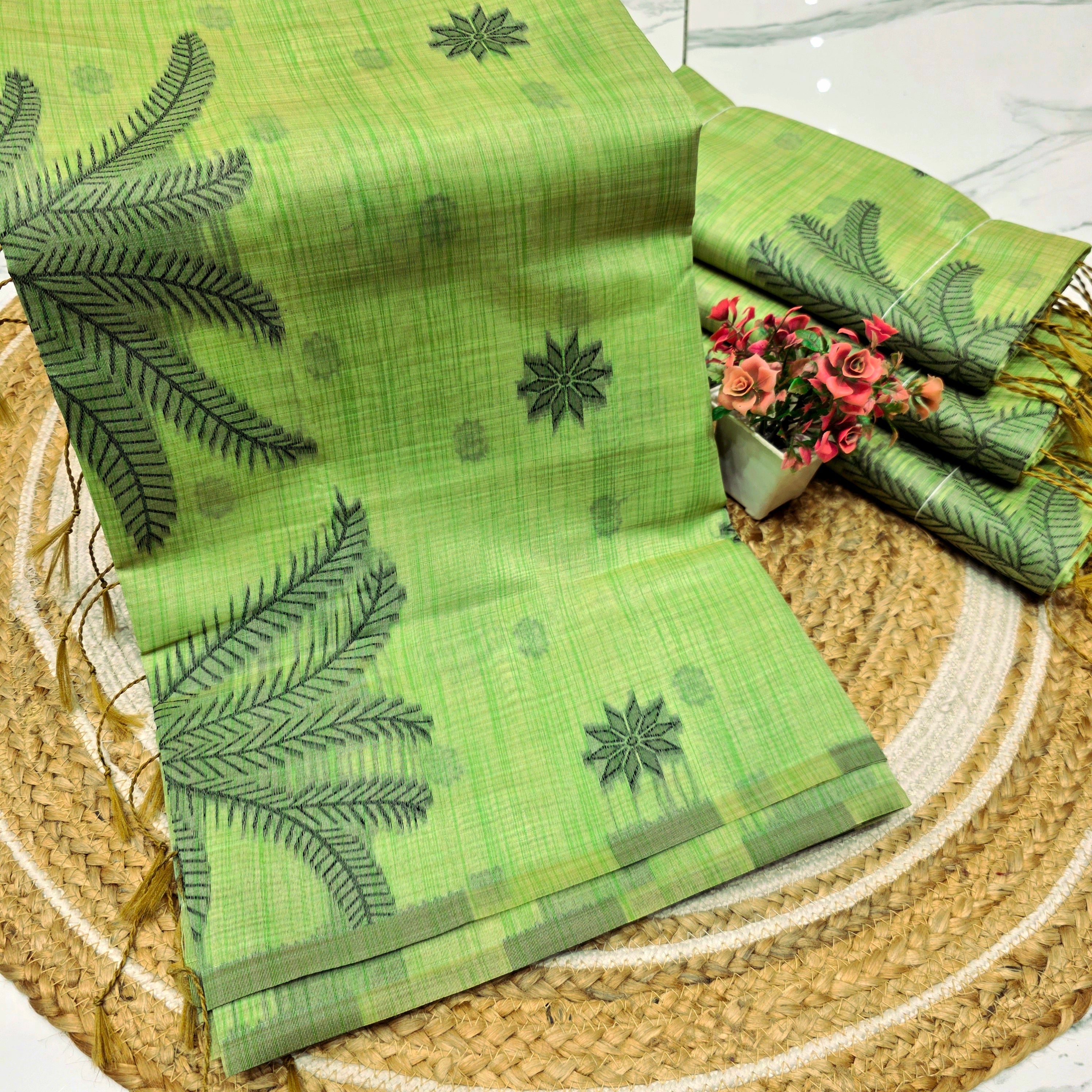 Leaf Design Cotton Saree
