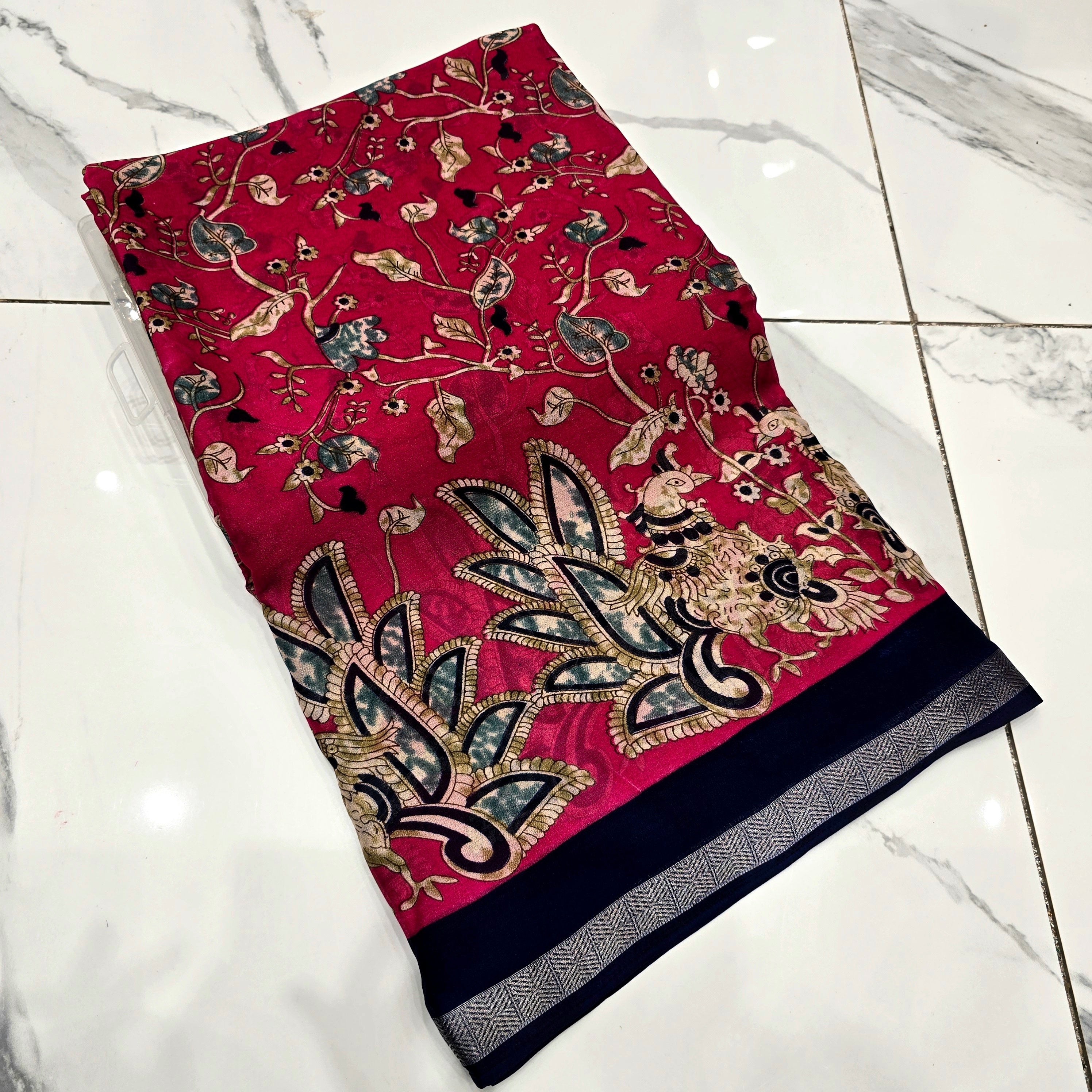 Premium Kalamkari Silk Saree