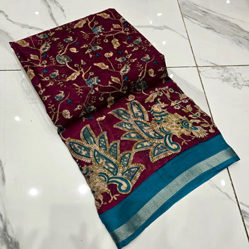 Premium Kalamkari Silk Saree