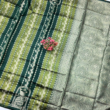 Silver Zari Vairaoosi Design Silk Saree