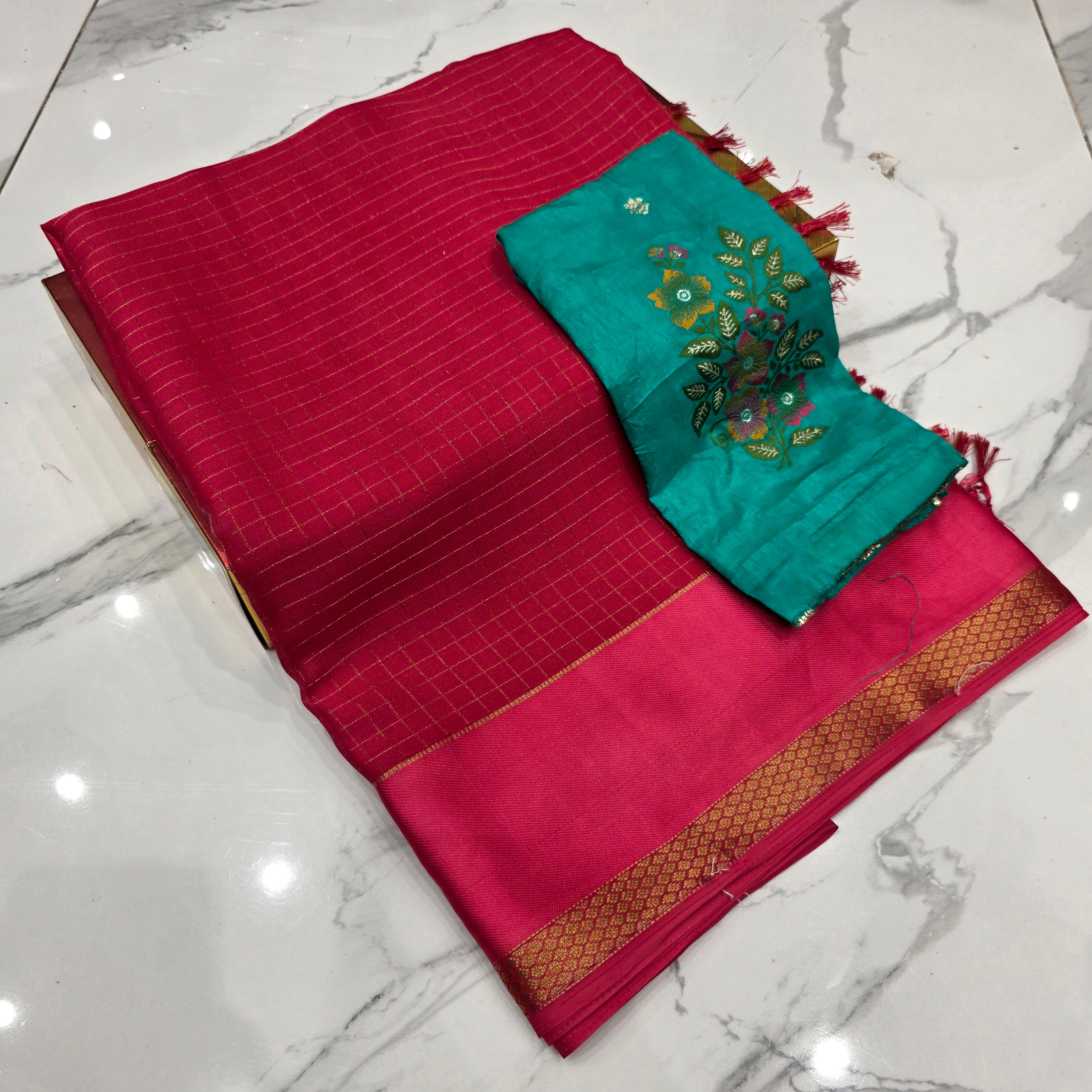 Georgette blouse work Saree