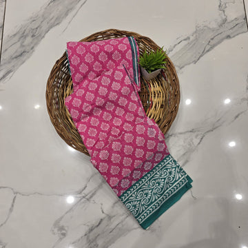 Premium Handloom Printed Cotton Saree