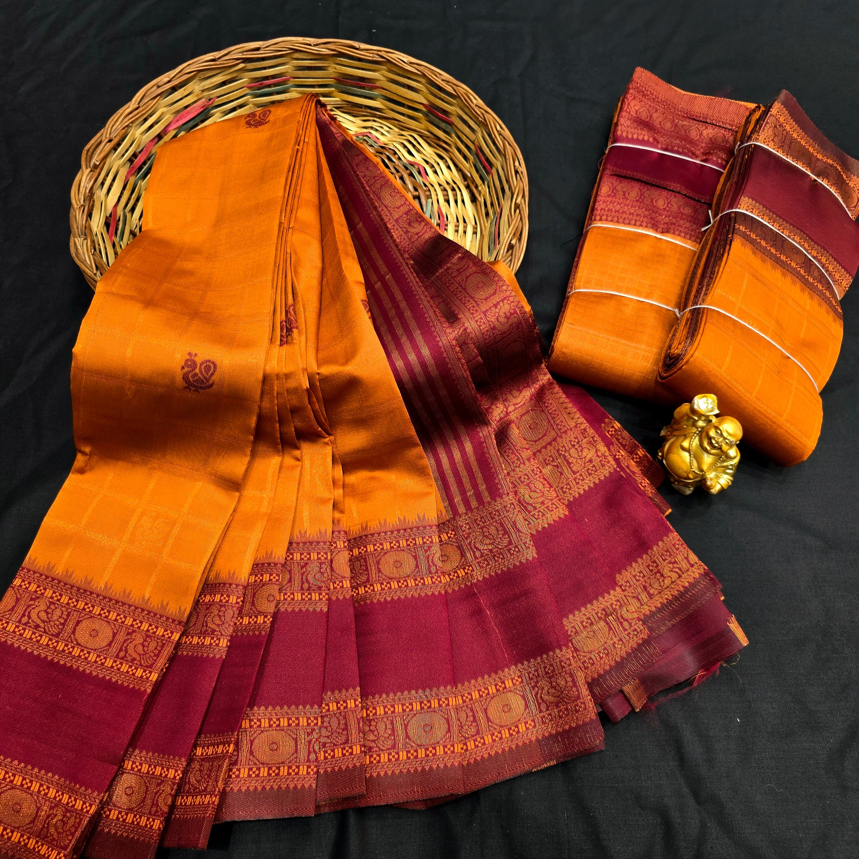 Orange kubera Silk Saree