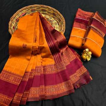 Orange kubera Silk Saree