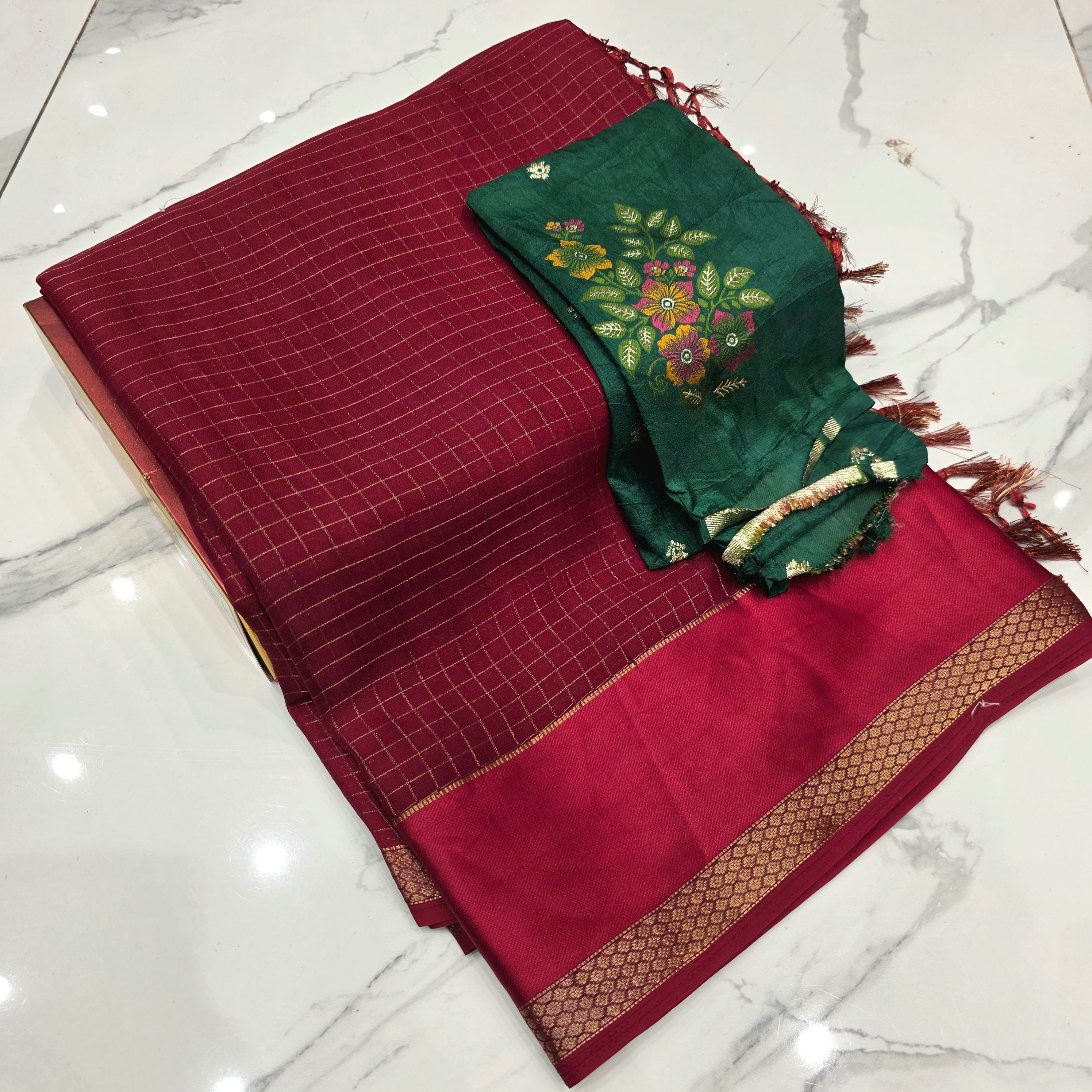 Georgette blouse work Saree