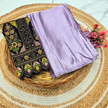VR Satin Blouse Work Saree