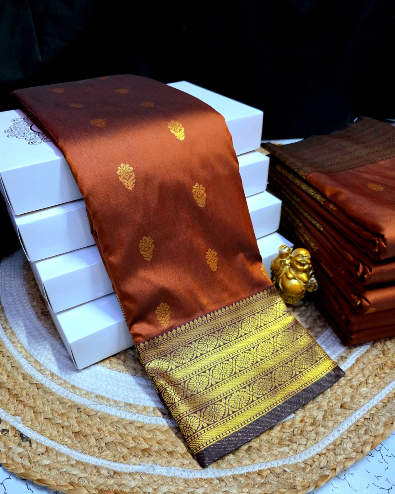 Rustic Orange Soft Saree