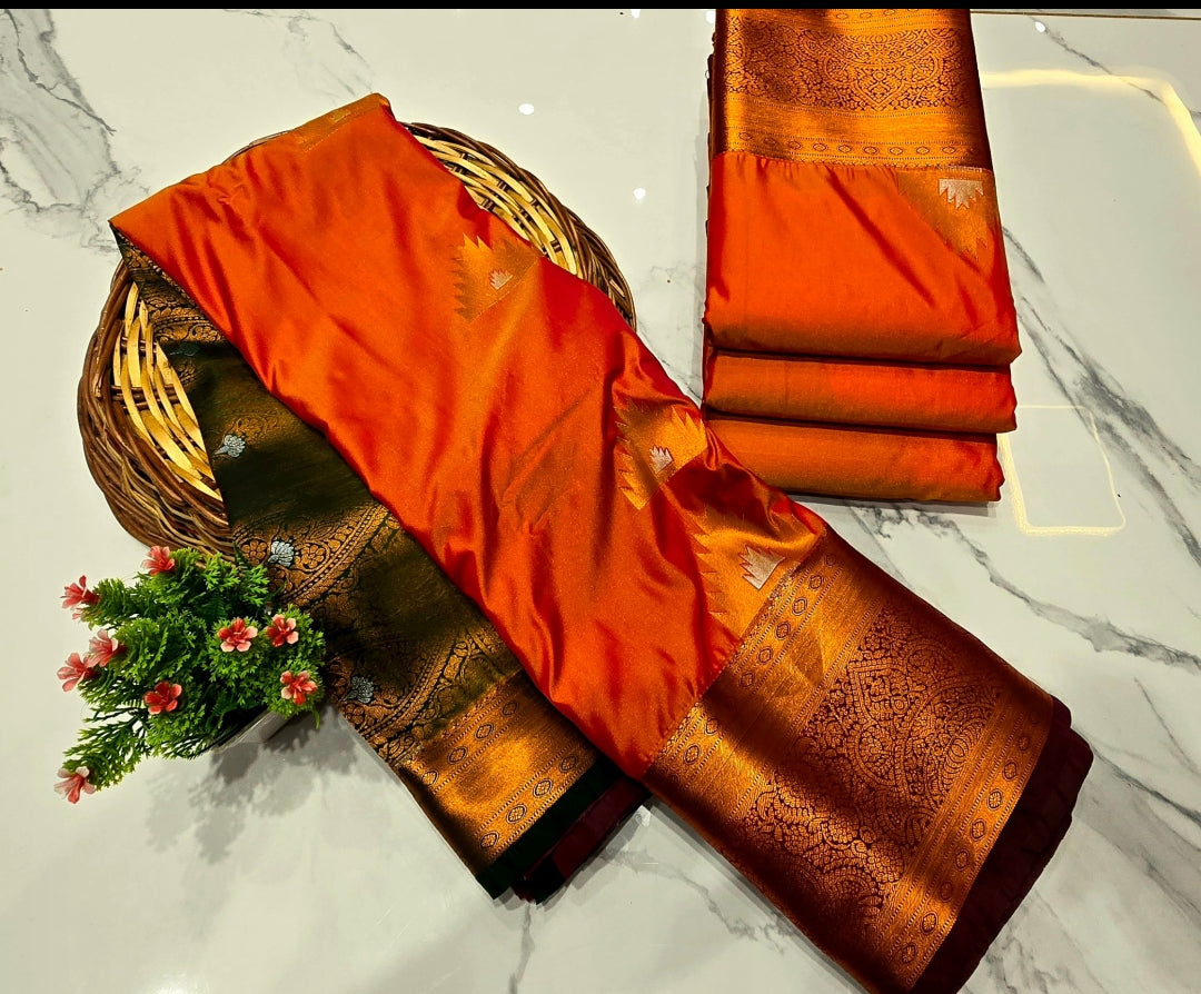 Luxury Rust Orange Soft Silk