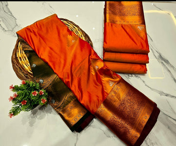 Luxury Rust Orange Soft Silk
