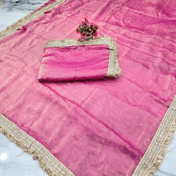 Space Silk Saree with Stone Work