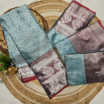 One Gram Silver Silk Saree