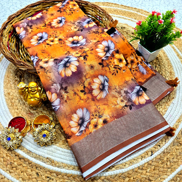Cotton Linen Saree