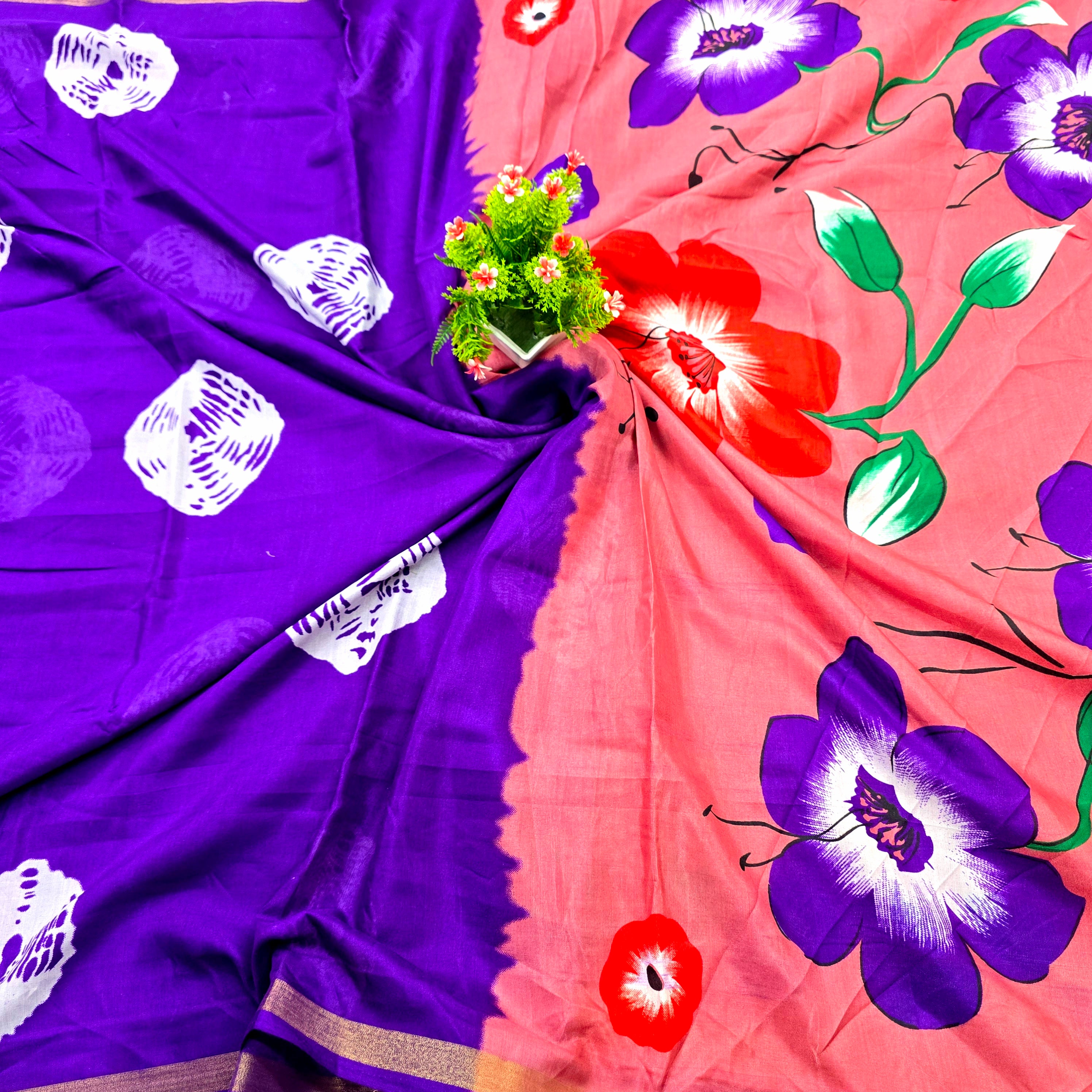 Malmal Cotton Saree