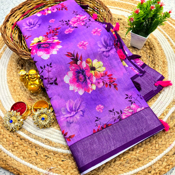 Cotton Linen Saree