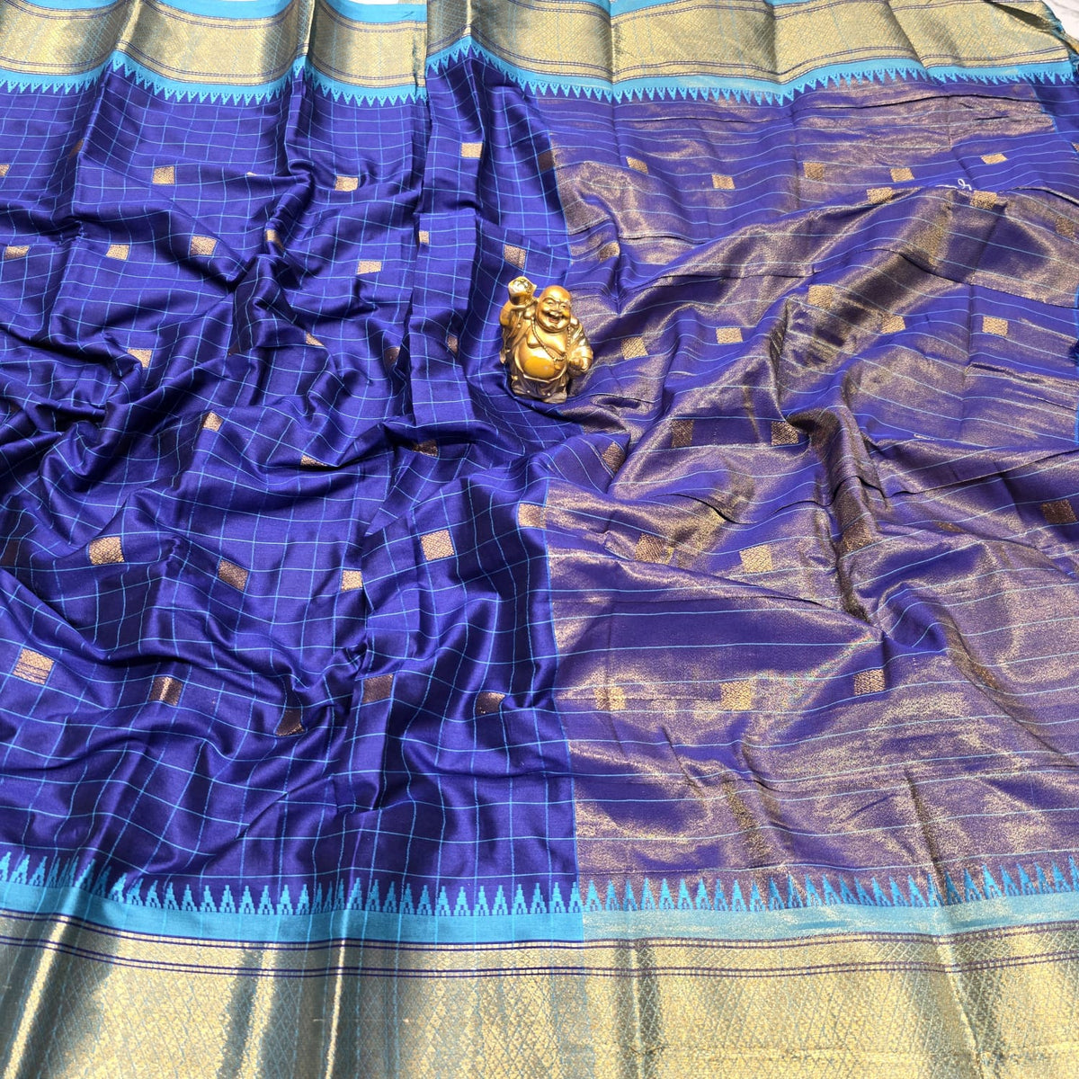 Mysore checked Semi Silk