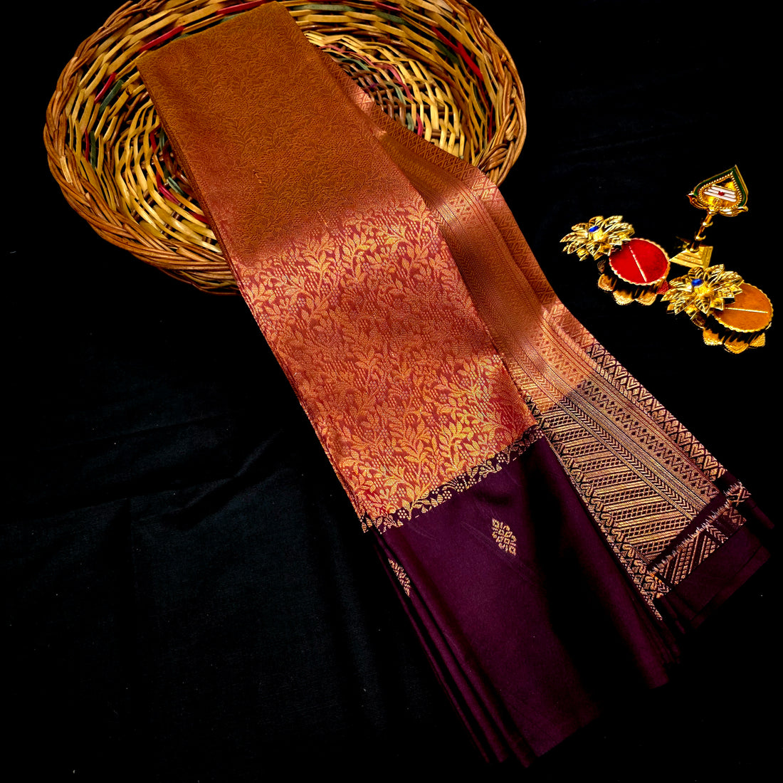 Kanchi Premium Semi Silk Aprajitha Pattu Orange