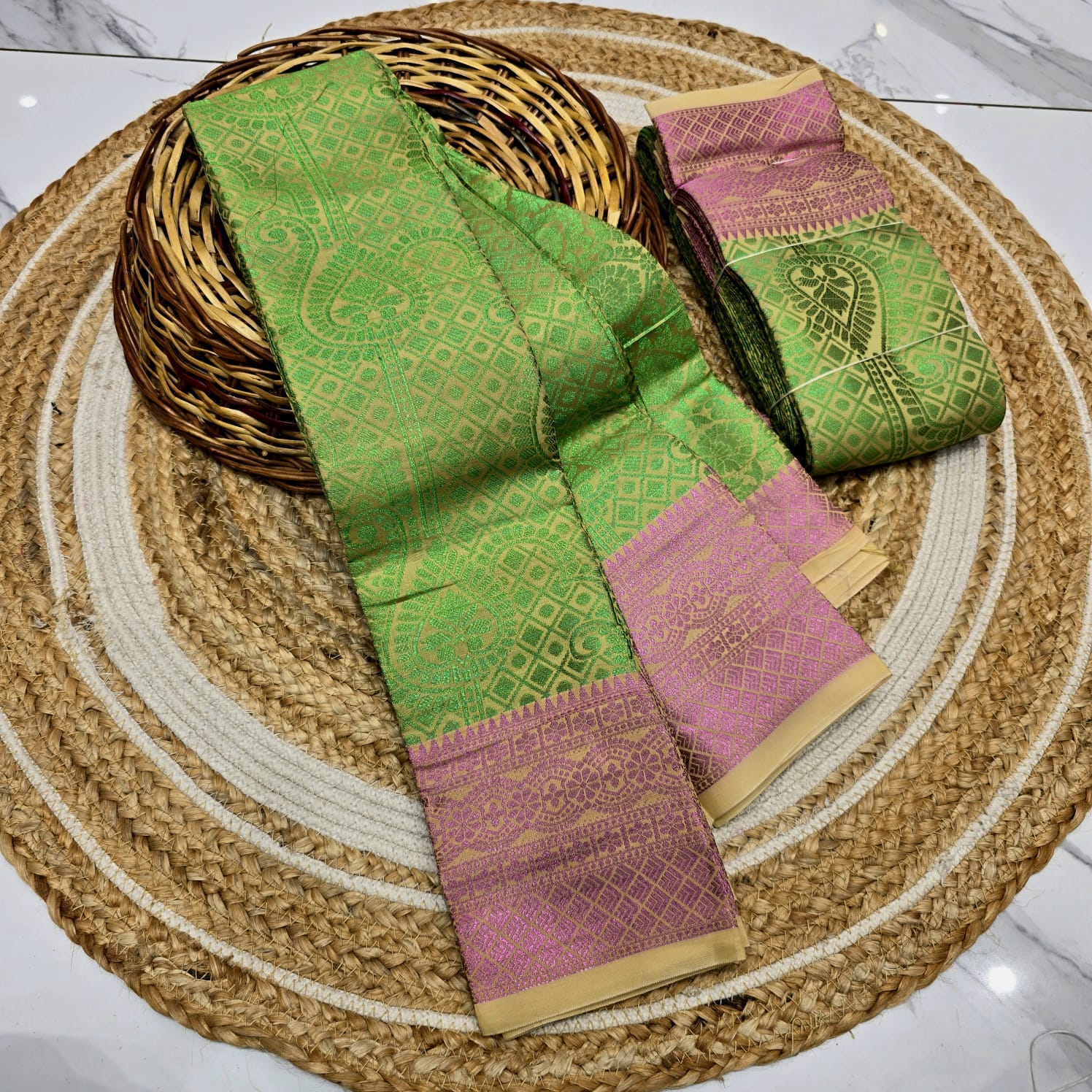 Offer Jacquard Silk Saree ( Same colour only dispatch )