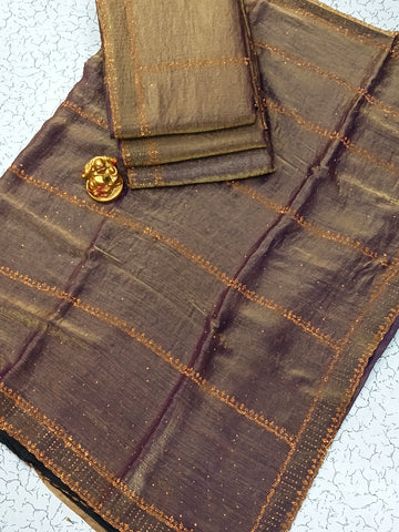 Full stone work Space Silk Sarees