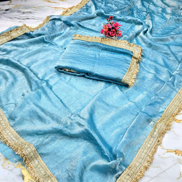 Space Silk Saree with Stone Work