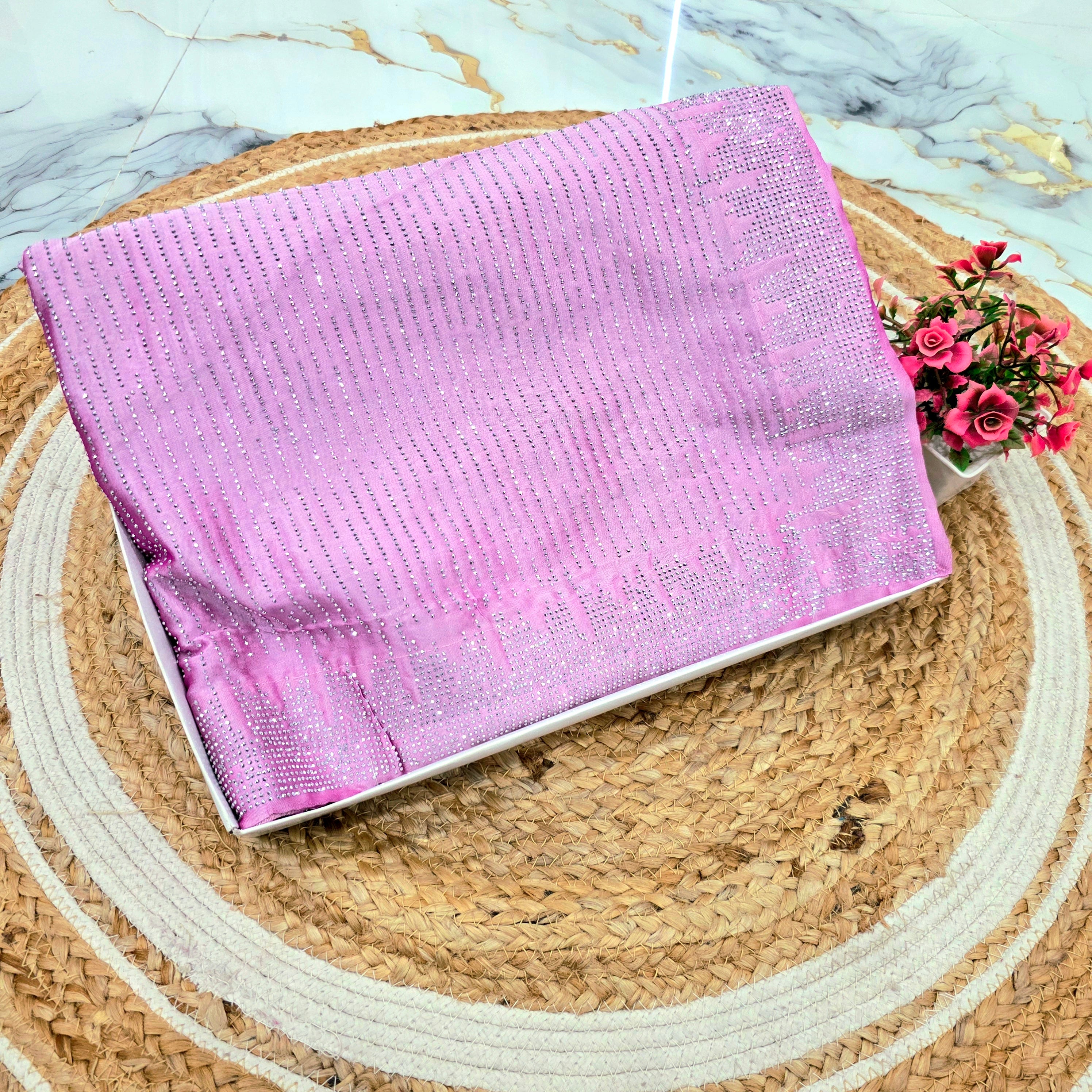 Full Stone Party Wear Space Silk Saree