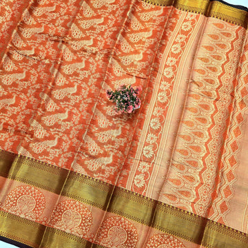 One Gram Gold Saree With Contrast Border ( same colour only dispatch )