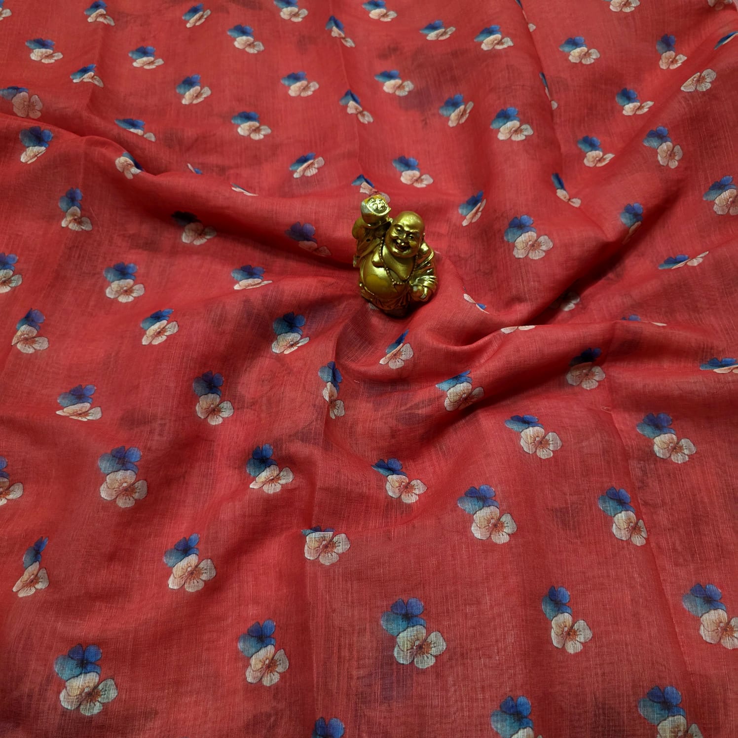 Linen Embroidery Printed Saree