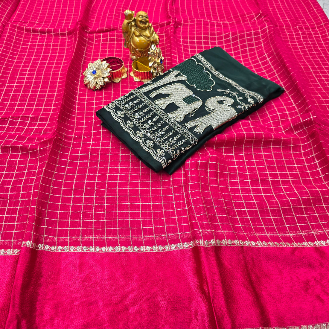 Georgette Blouse Work Saree