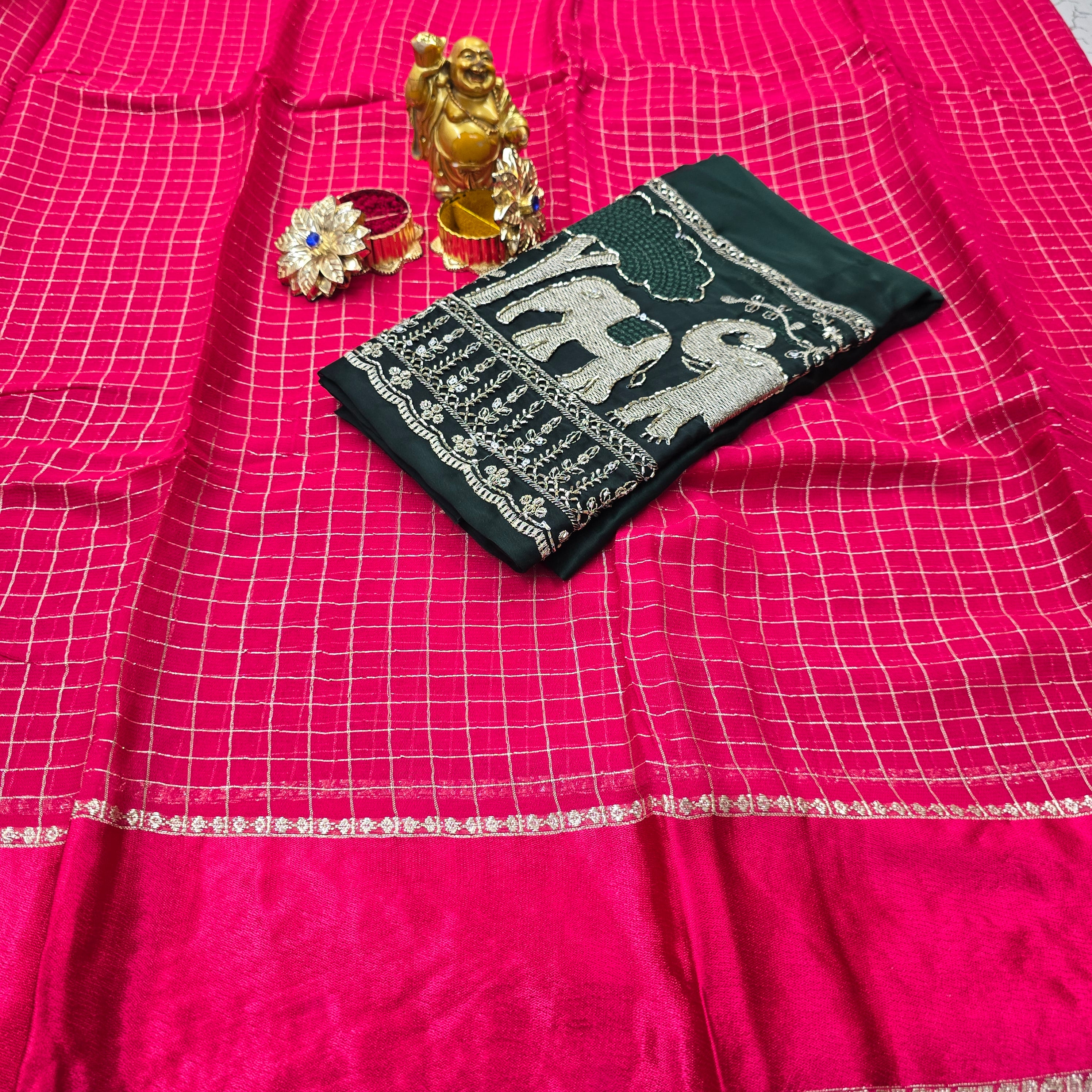 Georgette Blouse Work Saree