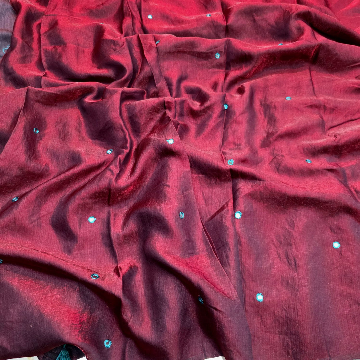 Space Silk Mirror Work Saree