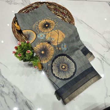 Premium Linen Cotton Saree