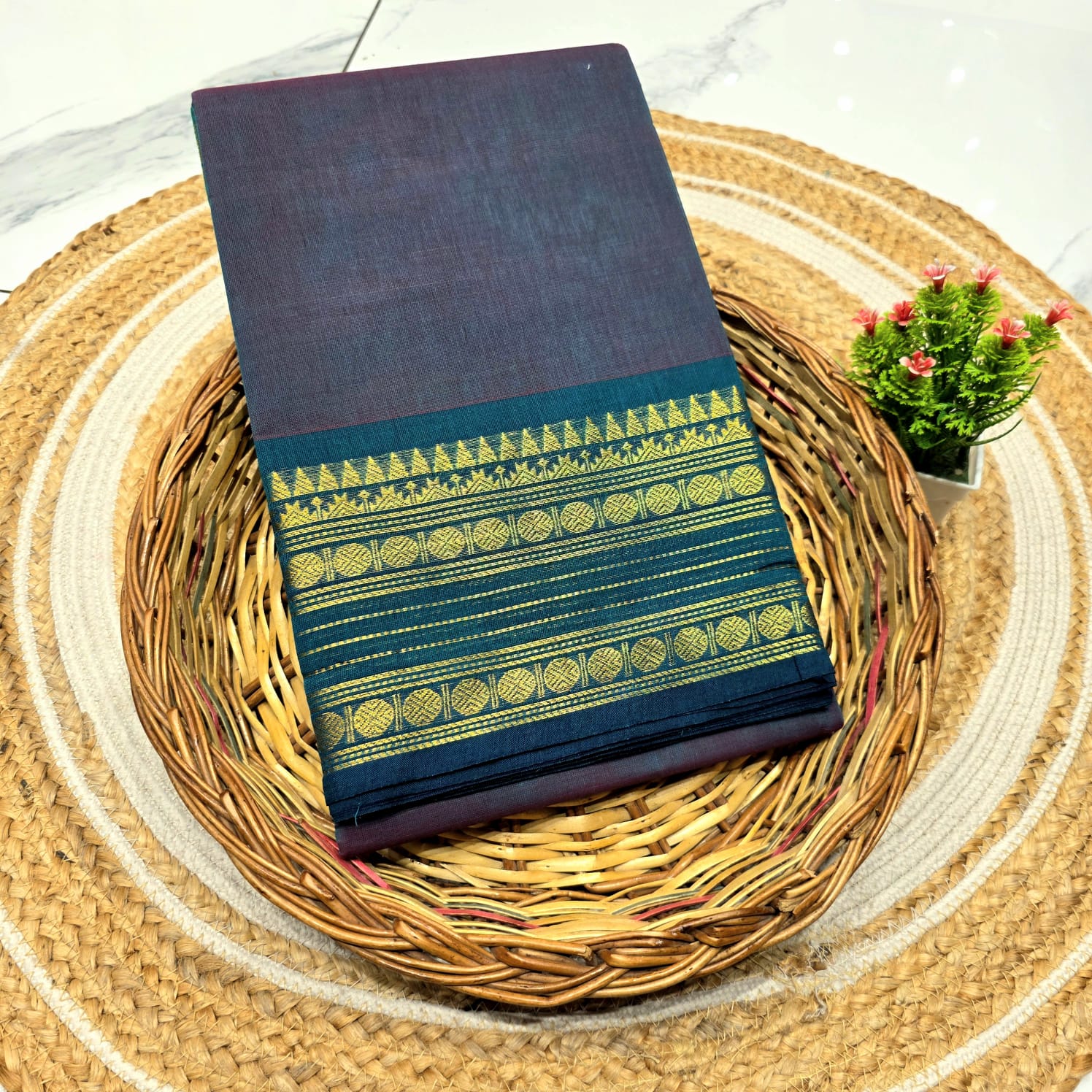 Traditional Chettinad Cotton Saree ( without blouse )