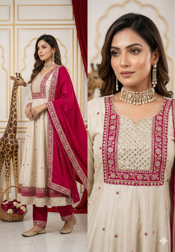 Elegant Anarkali Style Kurta Suit Set