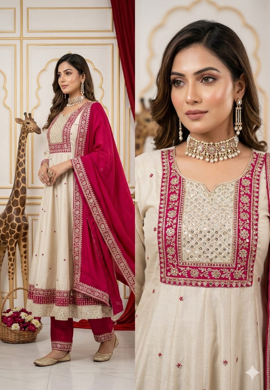 Elegant Anarkali Style Kurta Suit Set