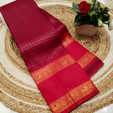 Own Production Traditional CHEKED Silk Saree