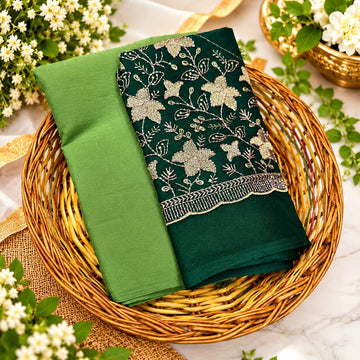 Crush Silk Saree With Embroidered Work Blouse