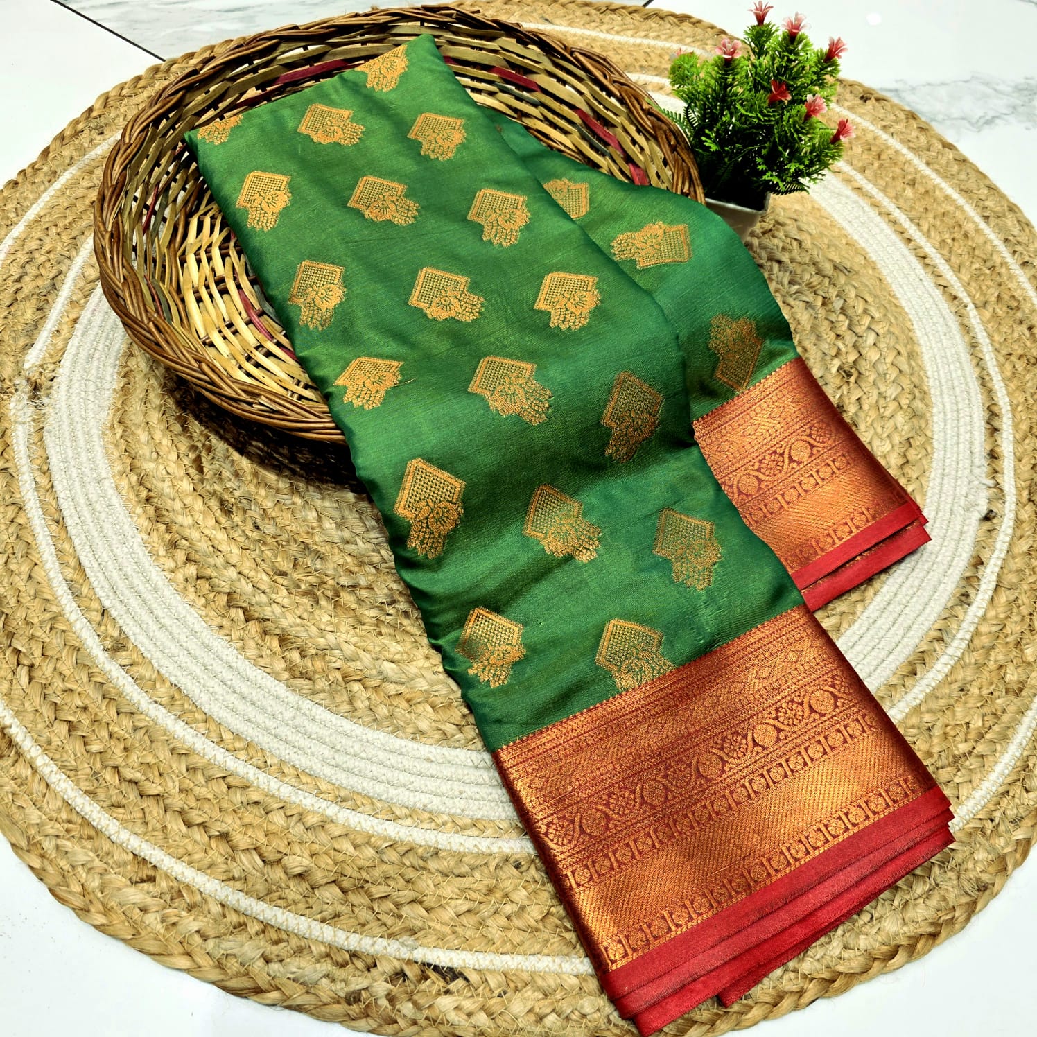 Green Soft Silk Saree